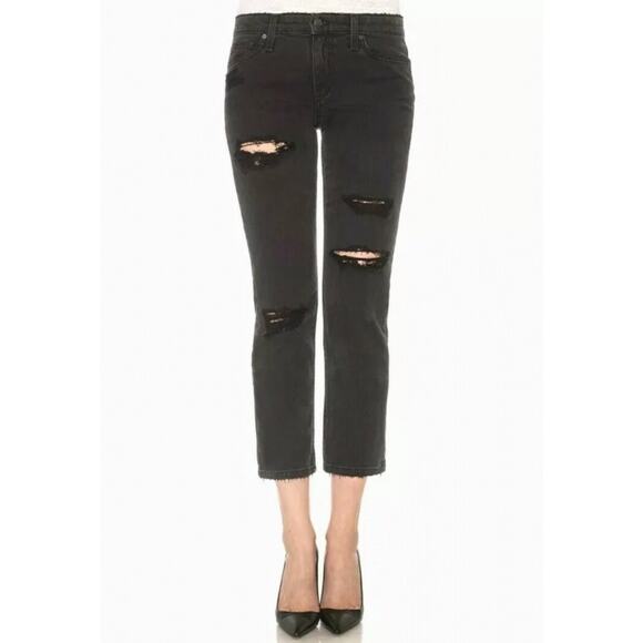 Joes Jeans The Ex-Lover Straight Crop Loose Boyfriend - Black, Distressed Sz 30 - Picture 2 of 9